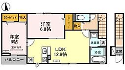 ラルゴ本町 2LDKの間取図画像