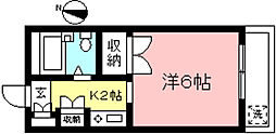 エステ稲田堤 1Kの間取図画像