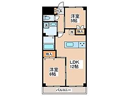 カーディナンス永山 6階2LDKの間取り