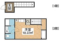リック城南 ワンルームの間取図画像