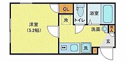 京成本線 京成町屋駅 徒歩13分の賃貸マンション 1階1Kの間取り