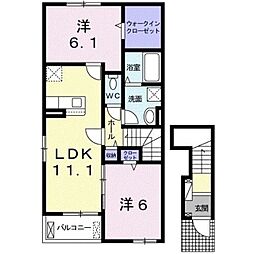 グローリーメゾン 2LDKの間取図画像