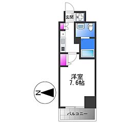 グランドロアール南巽 1Kの間取図画像
