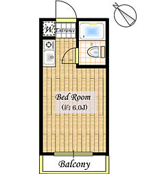 東和プラザA・B館 ワンルームの間取図画像
