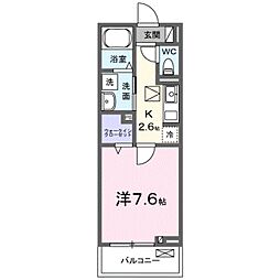 ブリュージュ テラス 1Kの間取図画像