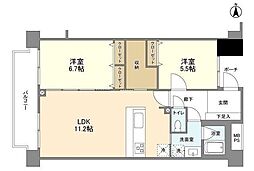 FULLHOUSEGAKUGEIDAIGAKU 2LDKの間取図画像