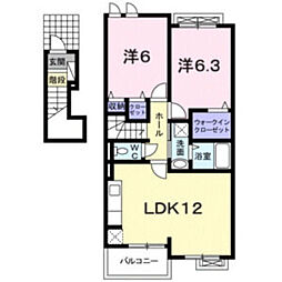 ラ・カーサ 2LDKの間取図画像
