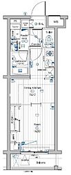 PREMIUMCUBE大岡山DEUX 1DKの間取図画像