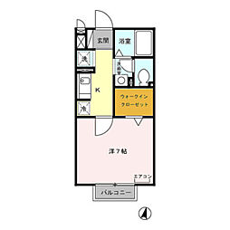 JR横浜線 淵野辺駅 徒歩25分の賃貸アパート 1階1Kの間取り