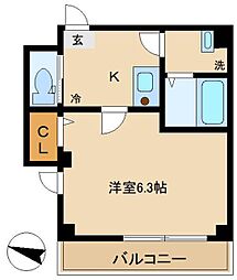 カペラ7 1Kの間取図画像