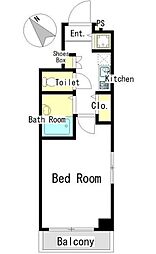 スカイコート板橋第2 5階1Kの間取り