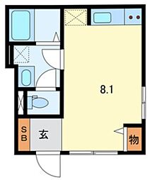 ウィズハイムK ワンルームの間取図画像
