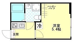コンフォート東四ツ木 2階1Kの間取り