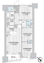 ザ・グランクラッセ日本橋イースト 3LDKの間取図画像