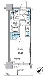 パークアクシス押上テラス 2階ワンルームの間取り
