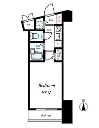 グランド・ガーラ渋谷 7階1Kの間取り
