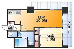 ノルデンタワー新大阪プレミアム 1LDKの間取図画像