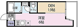 プレミアコート原木中山 ワンルームの間取図画像