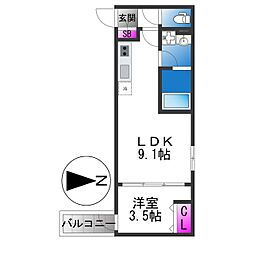 D porta twilight 1LDKの間取図画像