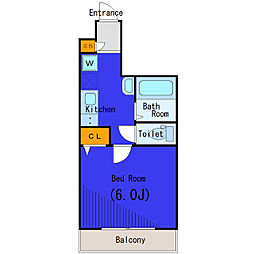 東急多摩川線 武蔵新田駅 徒歩3分の賃貸マンション 1階1Kの間取り