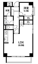 ルクソール保土ヶ谷 1LDKの間取図画像