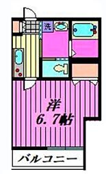 Mark Duo草加瀬崎 1Kの間取図画像