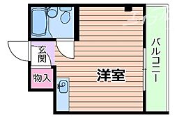 ハイツトレイン 1Kの間取図画像