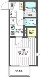 ル・ピリエ 1Kの間取図画像