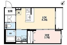 robot home 西八王子II(ロボットホーム ニシハチオウジツー) 1LDKの間取図画像