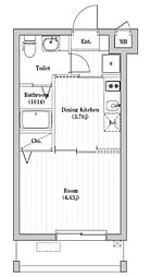 アーバンパーク六町 1DKの間取図画像