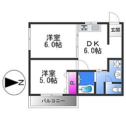 間取図画像 2DK
