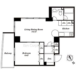 パラシオ青山 1LDKの間取図画像