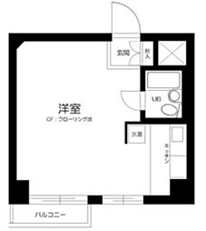 新中野駅上プラザ ワンルームの間取図画像