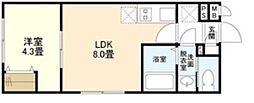 ウェルスクエアイズム西小山 3階1LDKの間取り