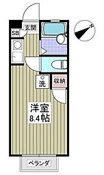 ヒルパール ワンルームの間取図画像