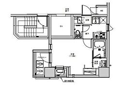 S-RESIDENCE綾瀬rivie 2階1Kの間取り