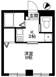 ハイムアルカディア 1Kの間取図画像