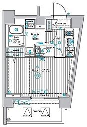 フェルクルールプレスト千住関屋 9階1Kの間取り