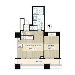 芝浦アイランドグローヴタワー 1LDKの間取図画像