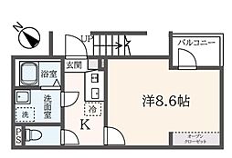 カインドネス町田III 1階1Kの間取り