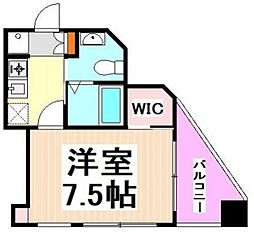 オペラヒルズ初台 7階1Kの間取り