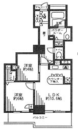 セントラルレジデンス新宿シティタワー 2LDKの間取図画像