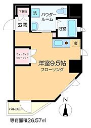ラ・トルチュ亀戸 ワンルームの間取図画像