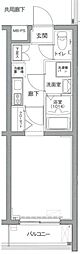 ビィ・フォルマ多摩川 1Kの間取図画像