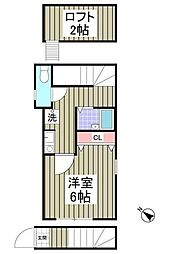 エーレ本蓮沼 2階1Kの間取り