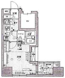ParkWell蔵前 1Kの間取図画像