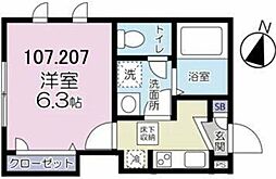 H&Aプログレス 1Kの間取図画像