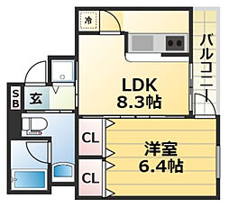 レジーナ 1LDKの間取図画像