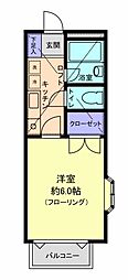 リバティーパークA棟 1Kの間取図画像