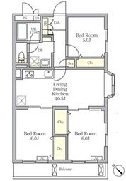 メゾンカルム中落合Ｓｏｕｔｈ 2階3LDKの間取り